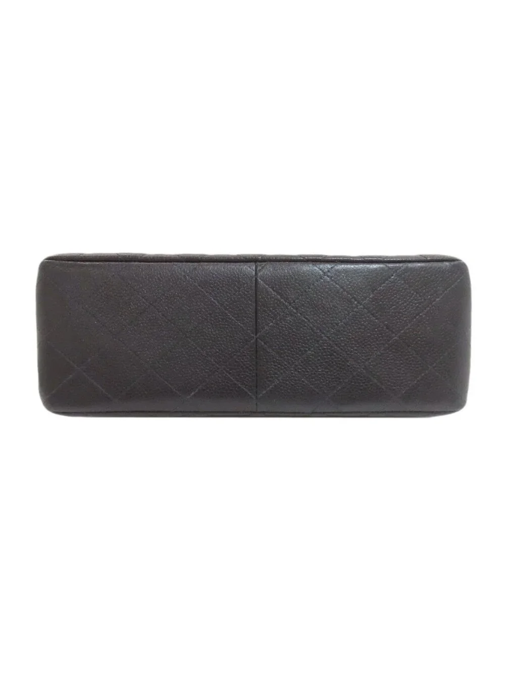 Chanel Quilted Double Face Silver Handbag Grained Calfskin